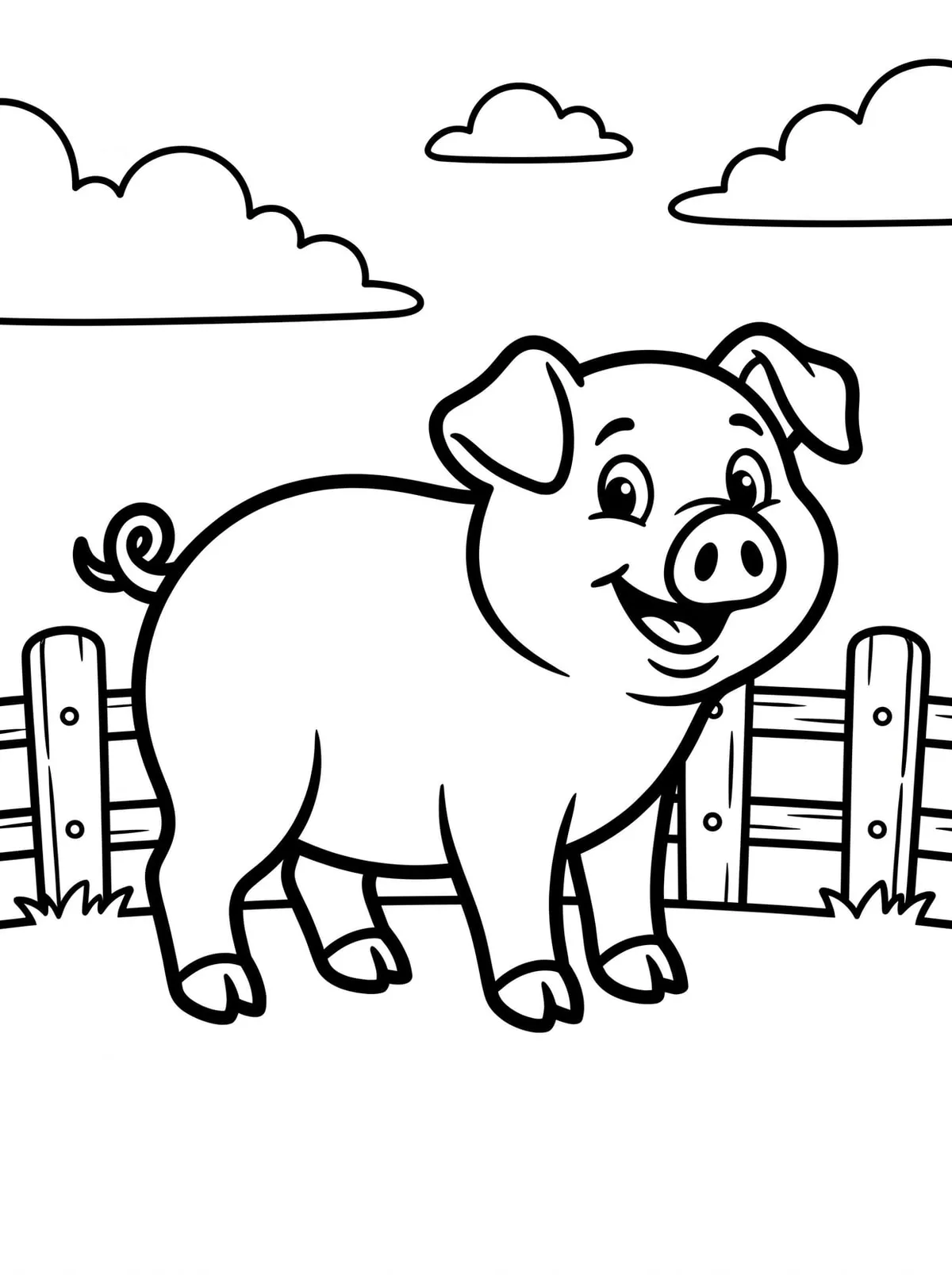 Dibujo de Chancho para Colorear — dibujo para colorear para imprimir de Primaria