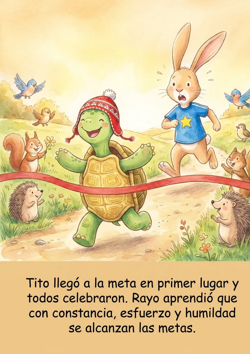 Cuento de la Tortuga y la Liebre en el Valle para imprimir — página 3 de 3