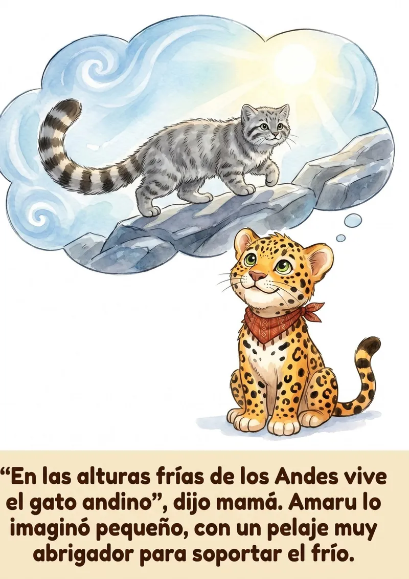 Cuento de Amaru y la gran familia de felinos para imprimir — página 3 de 6