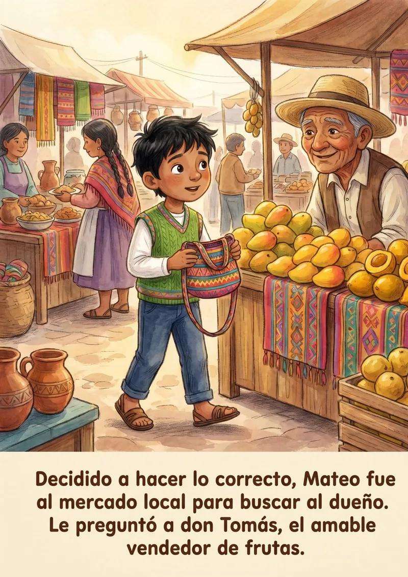 Cuento del Verdadero Tesoro de Mateo para imprimir en PDF — página 3 de 5