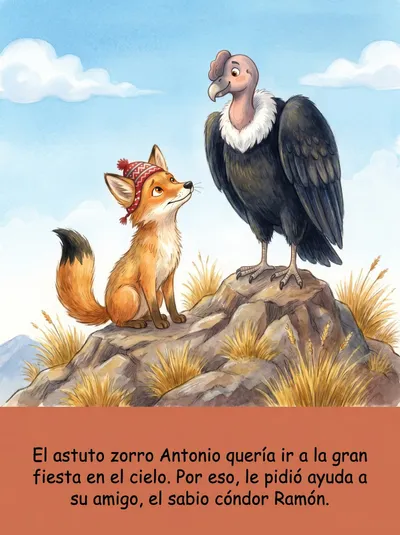 El Zorro y el Cóndor — cuento ilustrado para imprimir