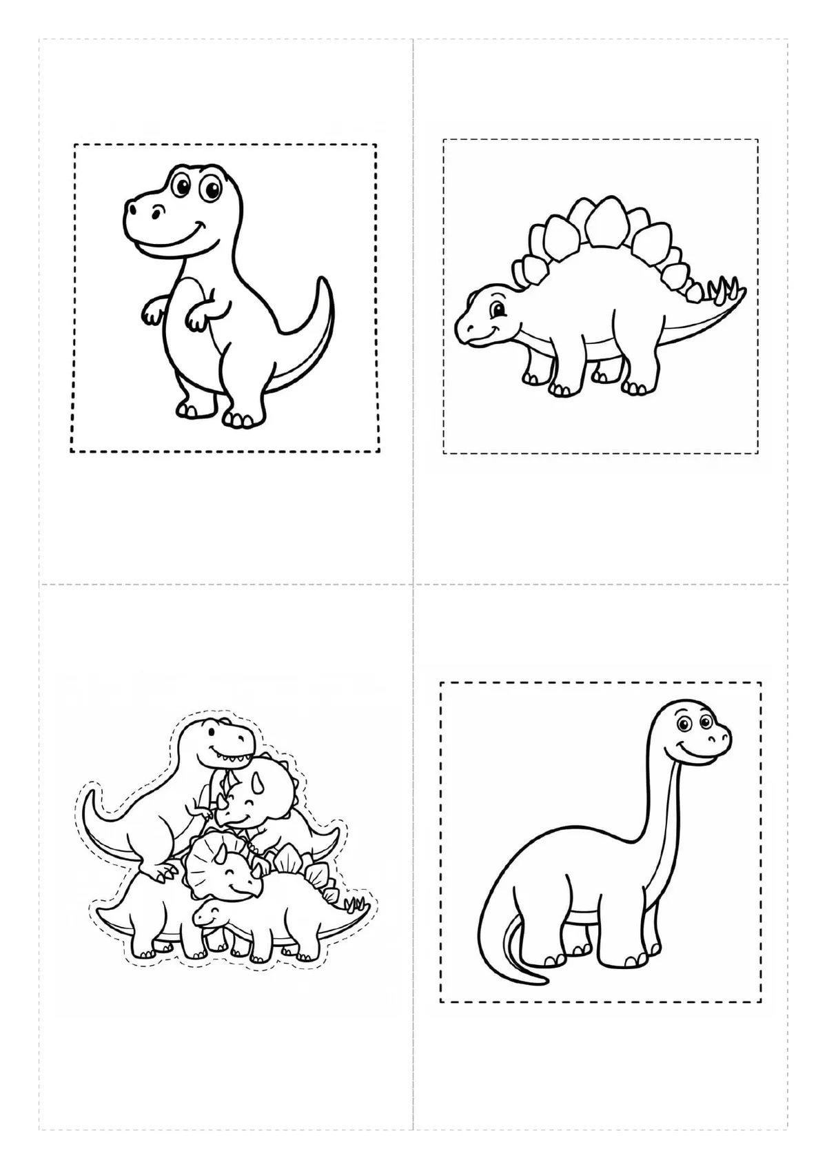 Figuras de dinosaurios para recortar e imprimir — Primaria — vista previa de la página 1