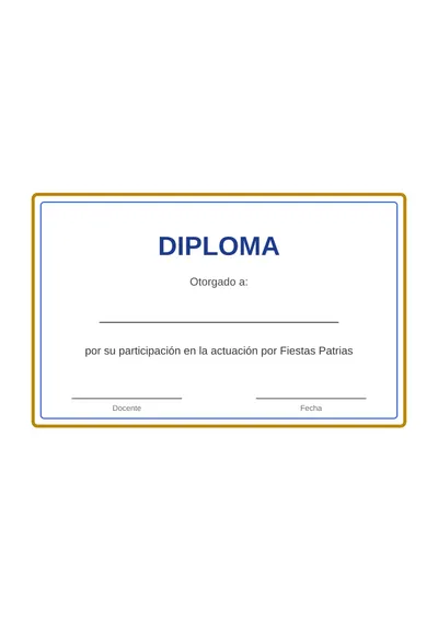 por su participación en la actuación por Fiestas Patrias — diploma para imprimir