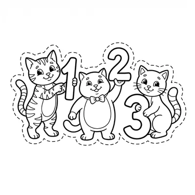 gatos contando numeros — figuras para recortar para imprimir