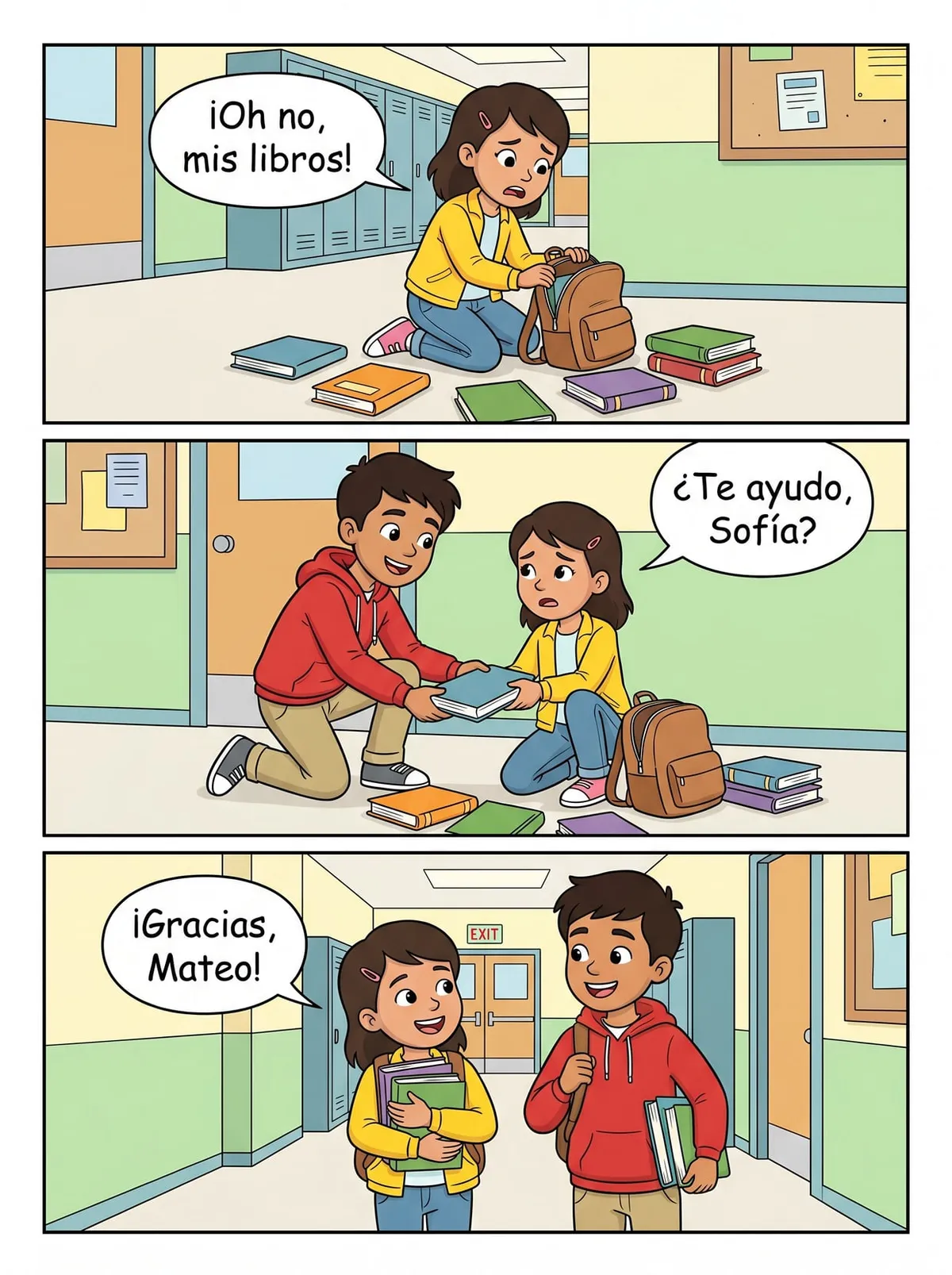 La Alegría de Ayudar — historieta para imprimir de Primaria