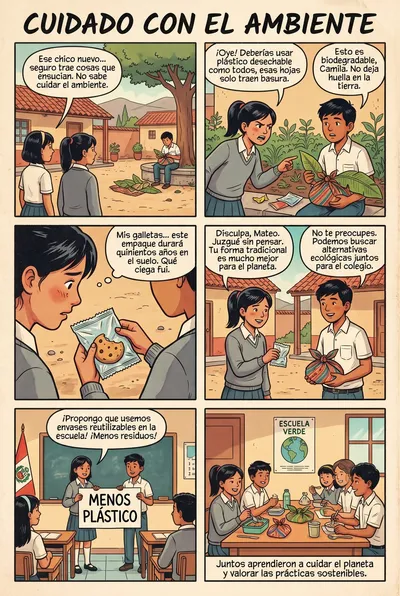 Cuidado con el ambiente — historieta para imprimir