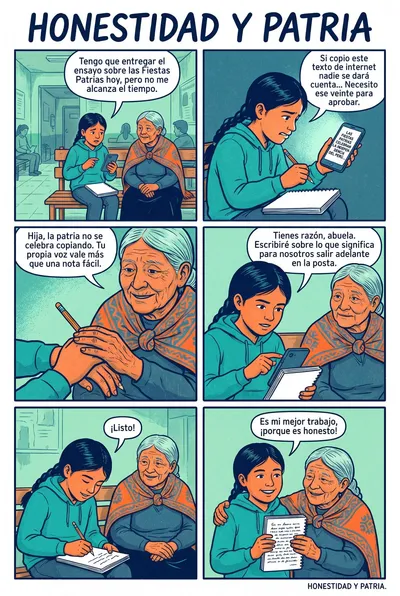 Honestidad y Patria — historieta para imprimir