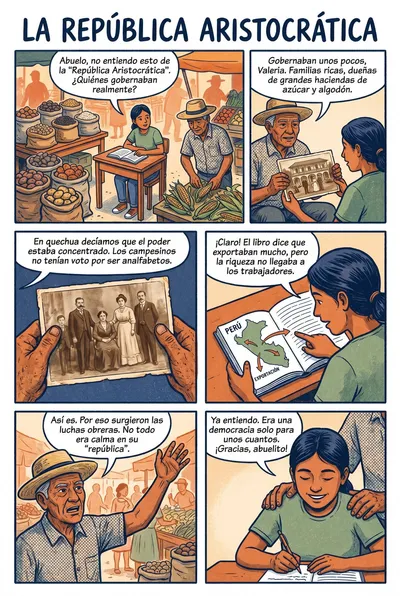 La República Aristocrática — historieta para imprimir de Secundaria