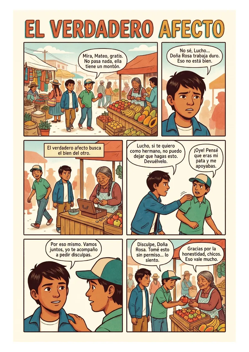 Historieta del Verdadero Afecto para imprimir — Secundaria