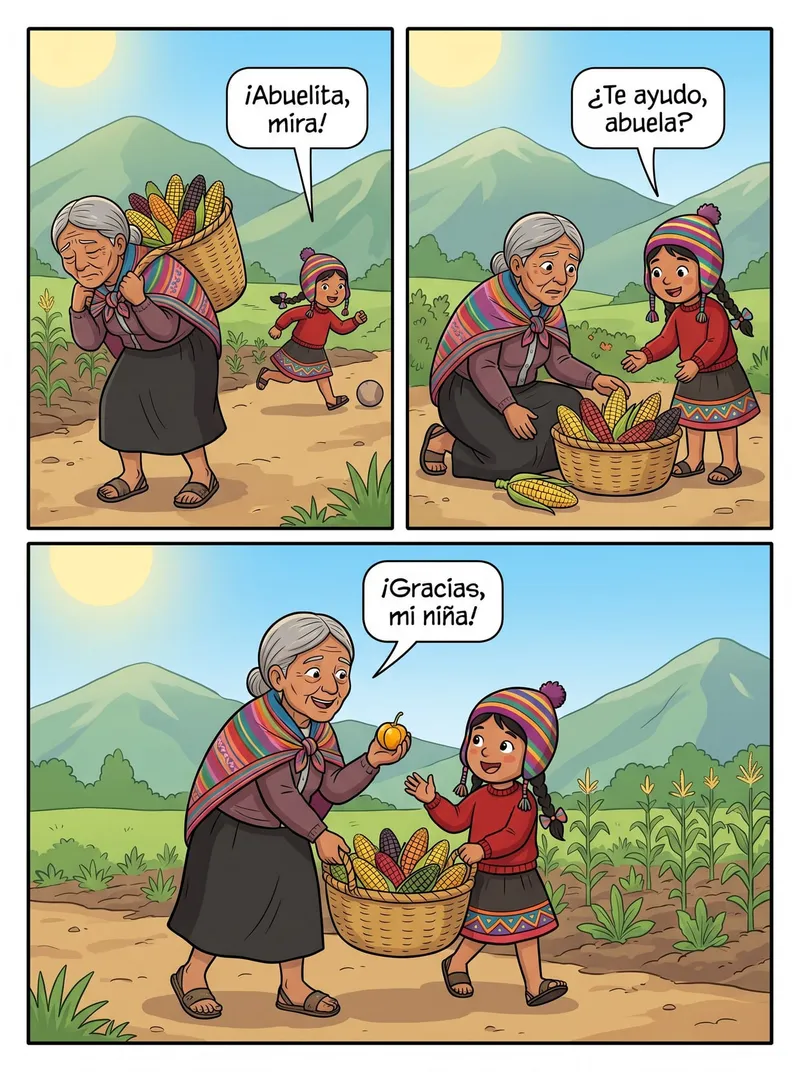 Historieta del respeto a nuestros abuelos para imprimir — Primaria