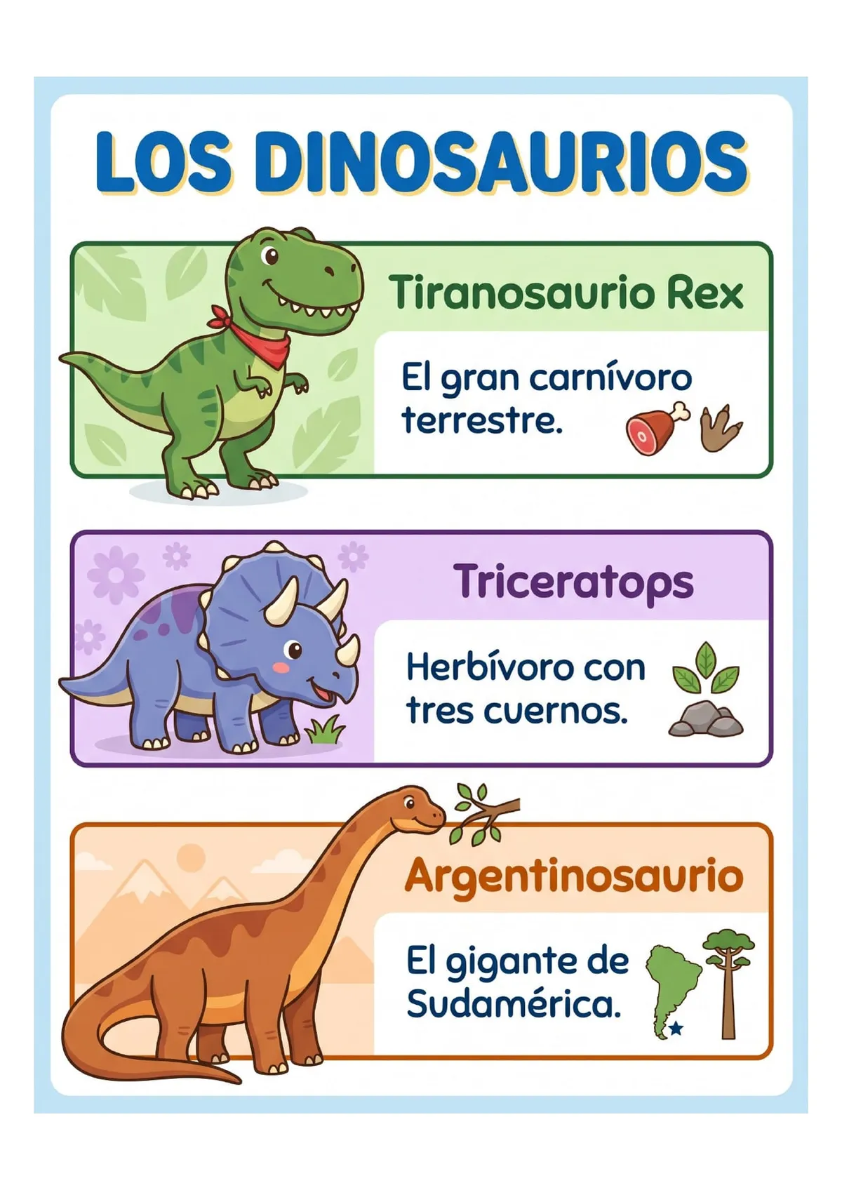 Infografía de los Dinosaurios para imprimir — Primaria — vista previa de la página 1