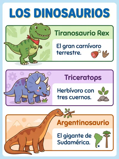 Infografía de los Dinosaurios — infografía para imprimir