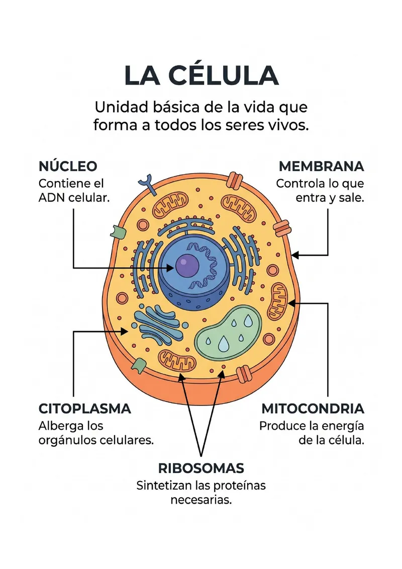 Infografía de la Célula para imprimir — Secundaria