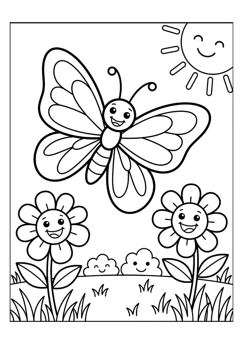 Dibujo de la Llegada de la Primavera para colorear — Inicial