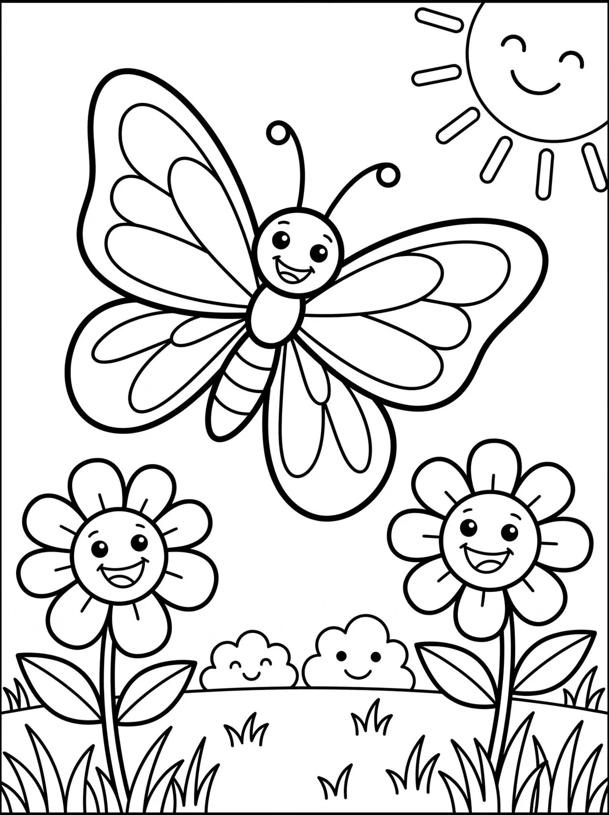 La Llegada de la Primavera — dibujo para colorear para imprimir de Inicial
