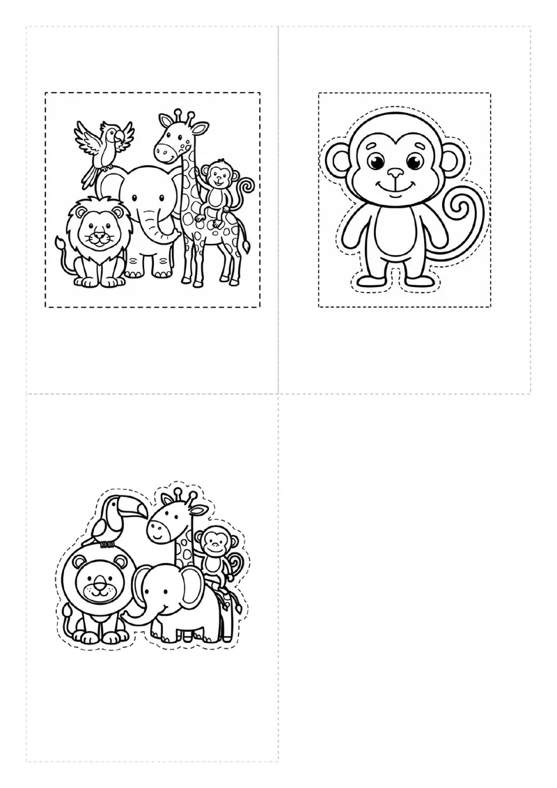 Figuras de los animales de la selva para recortar e imprimir — página 2 de 2