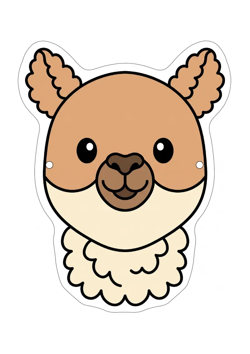 Máscara de una vicuña peruana para imprimir