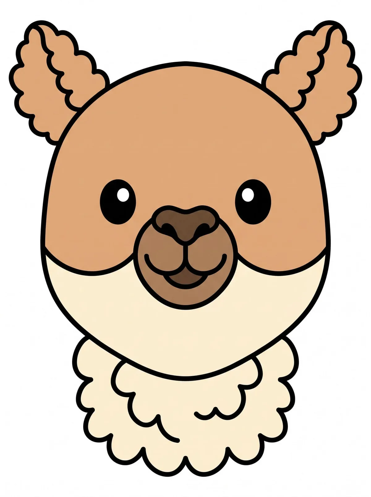 una vicuña peruana — máscara para recortar para imprimir de Primaria