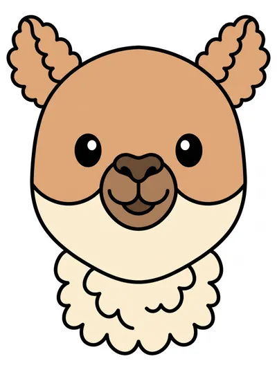 una vicuña peruana — máscara para recortar para imprimir