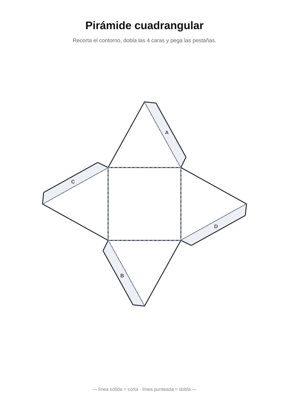 piramide — desarrollos de sólidos para imprimir de Primaria
