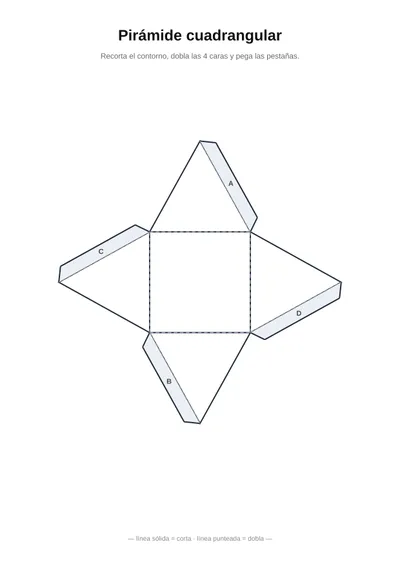 piramide — desarrollos de sólidos para imprimir de Primaria