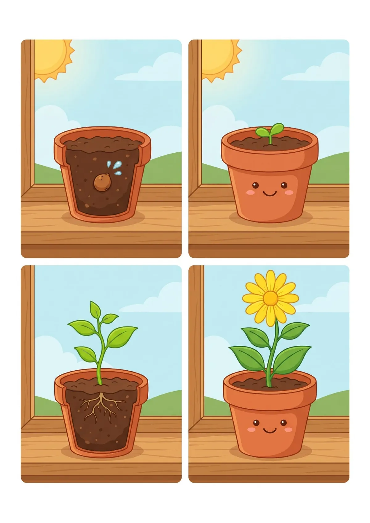 Secuencia del Crecimiento de una Planta para imprimir en PDF — vista previa de la página 1