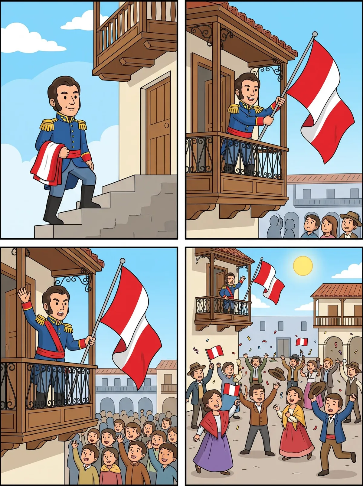 Secuencia de la Proclamación de la Independencia del Perú — tarjetas de secuencia para imprimir de Primaria