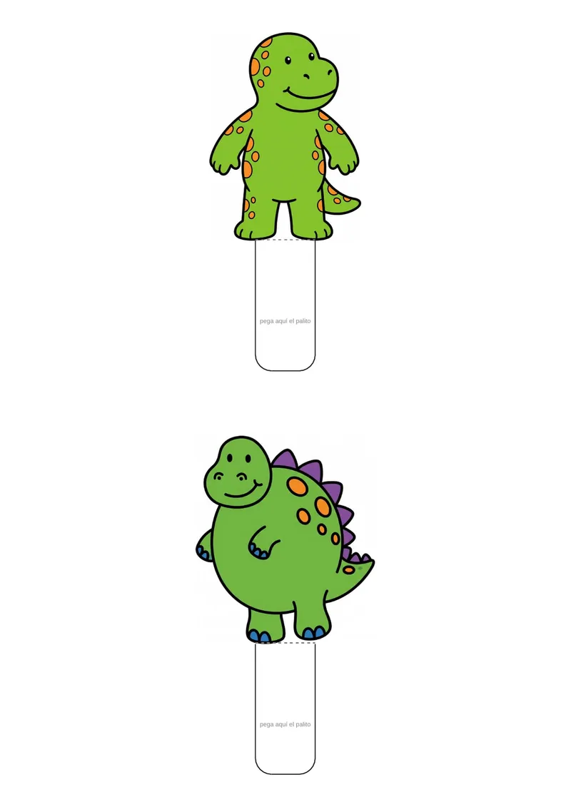 Títeres de Dinosaurios para imprimir en PDF — Primaria — página 2 de 2