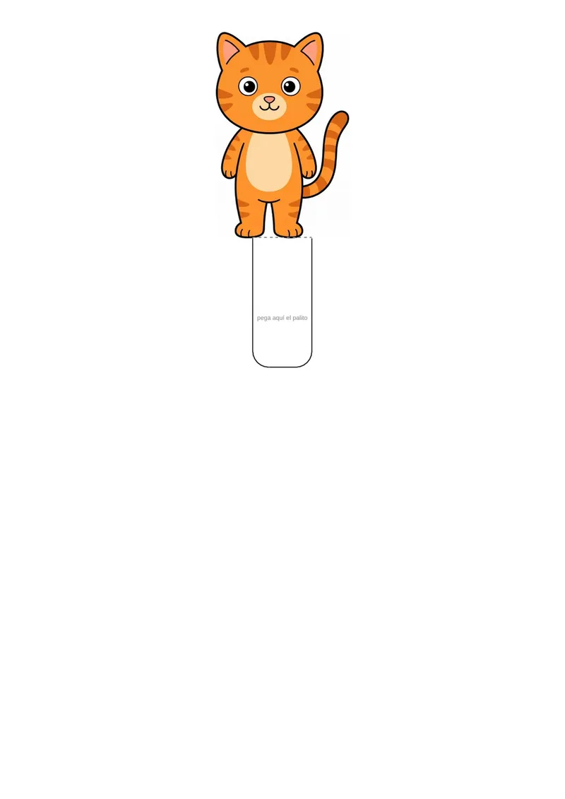 Títeres de un gato para imprimir en PDF — Primaria — página 2 de 2