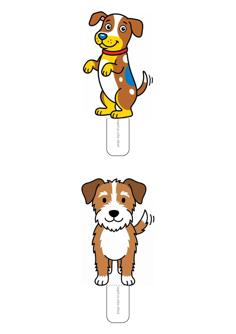 Títeres de un perro para imprimir — Primaria