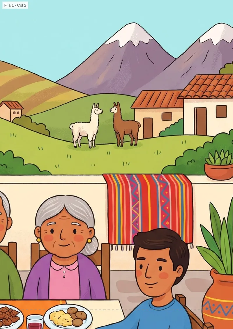 un almuerzo familiar peruano de domingo para el mural del aula — página 2 de 4