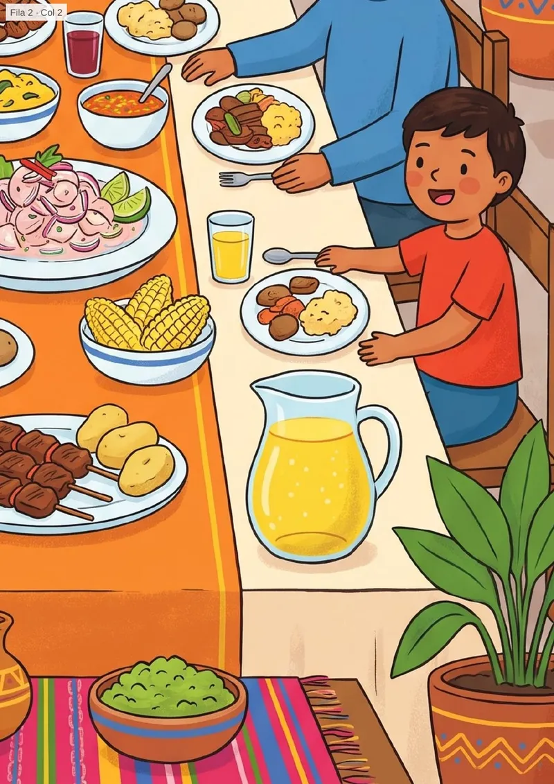 un almuerzo familiar peruano de domingo para el mural del aula — página 4 de 4